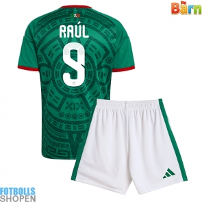 Billiga Mexiko Raul Jimenez #9 Hemmatröja Barn VM 2026 Kortärmad (+ Korta byxor)